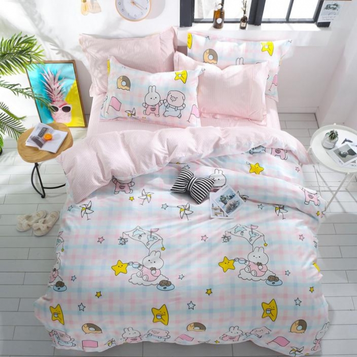 91家纺网 家纺一手货源 找家纺 一米阳光 2019新款13070新款套件 小猪小兔