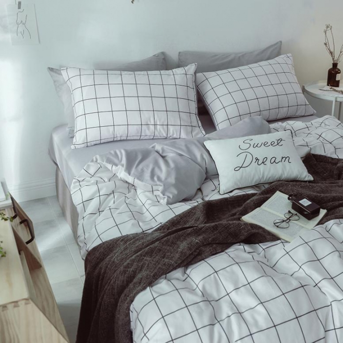 91家纺网 家纺一手货源 找家纺 一米阳光 2019新款绅士简约风套件 冷灰