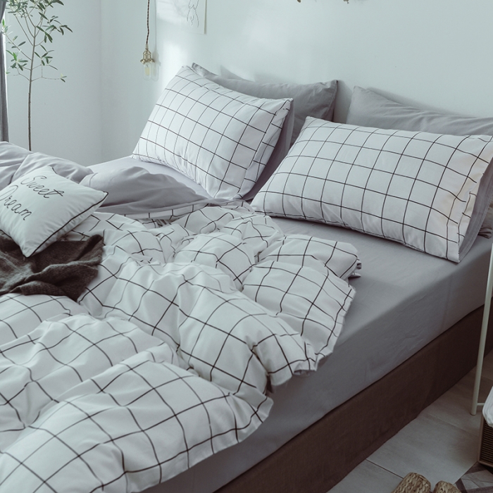 91家纺网 家纺一手货源 找家纺 一米阳光 2019新款绅士简约风套件 冷灰