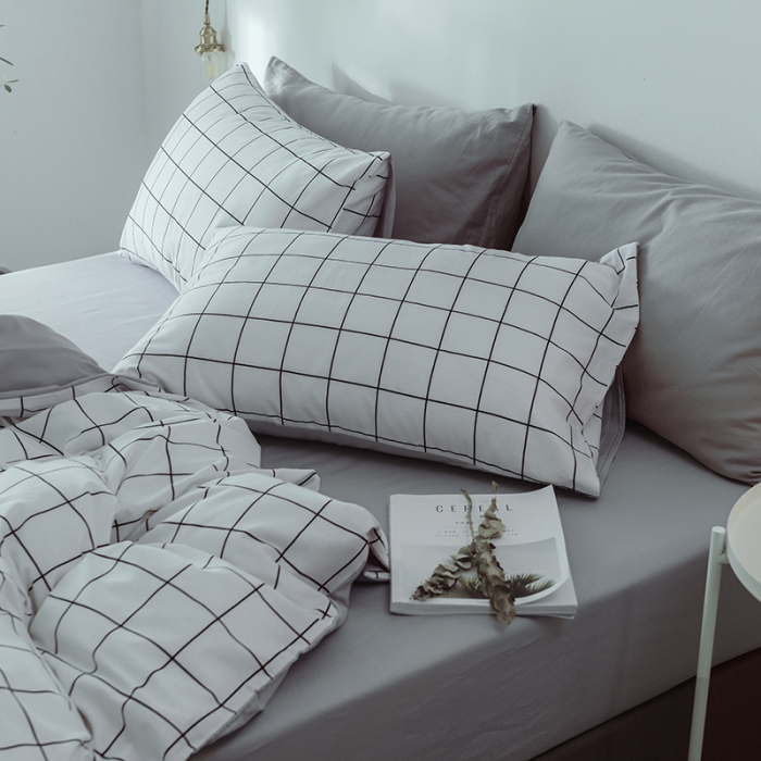 91家纺网 家纺一手货源 找家纺 一米阳光 2019新款绅士简约风套件 冷灰