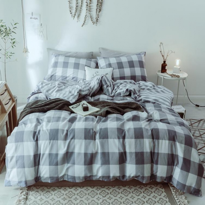 91家纺网 家纺一手货源 找家纺 一米阳光 2019新款绅士简约风套件 品格