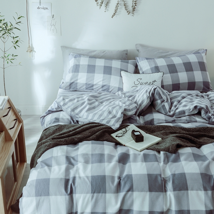 91家纺网 家纺一手货源 找家纺 一米阳光 2019新款绅士简约风套件 品格