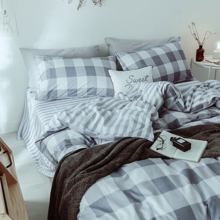 91家纺网 家纺一手货源 找家纺 一米阳光 2019新款绅士简约风套件 品格