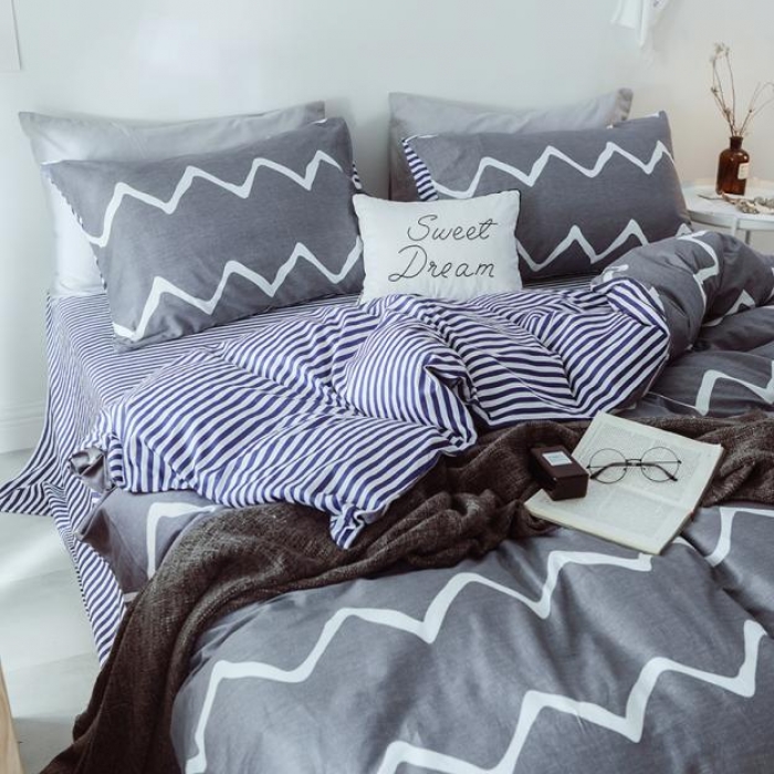 91家纺网 家纺一手货源 找家纺 一米阳光 2019新款绅士简约风套件 绅士