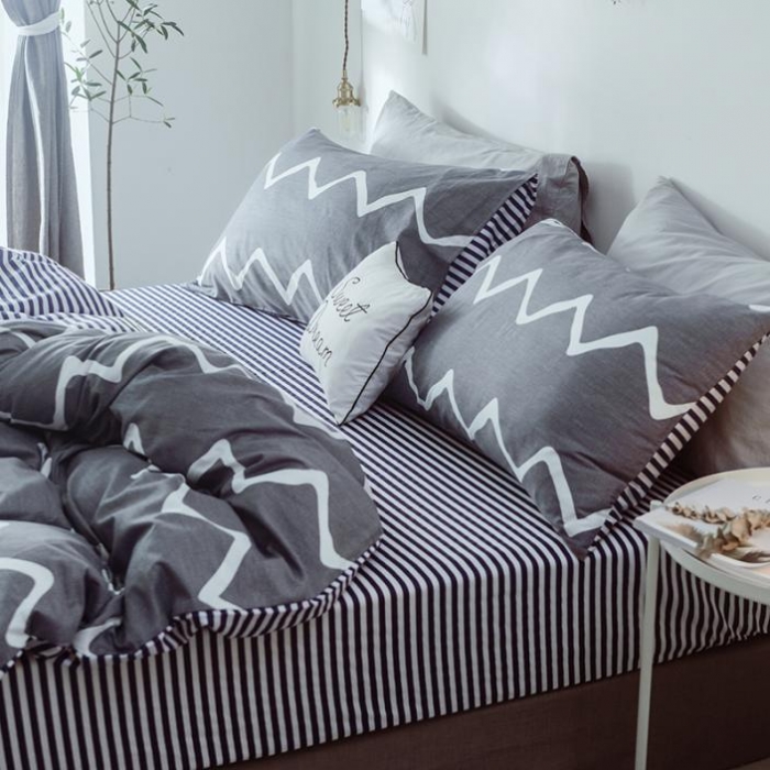 91家纺网 家纺一手货源 找家纺 一米阳光 2019新款绅士简约风套件 绅士