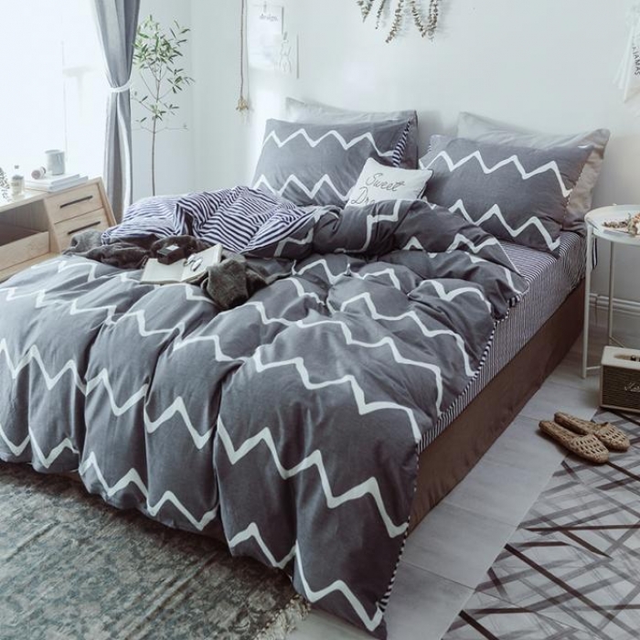 91家纺网 家纺一手货源 找家纺 一米阳光 2019新款绅士简约风套件 绅士