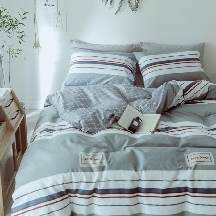 91家纺网 家纺一手货源 找家纺 一米阳光 2019新款绅士简约风套件 时尚