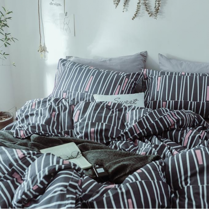 91家纺网 家纺一手货源 找家纺 一米阳光 2019新款绅士简约风套件 西雅图