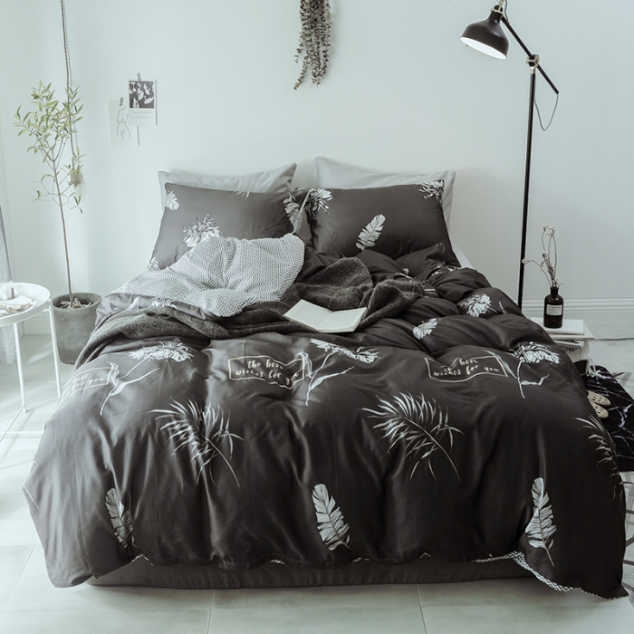 91家纺网 家纺一手货源 找家纺 一米阳光 2019新款绅士简约风套件 摇曳