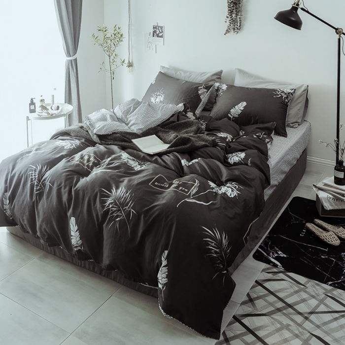 91家纺网 家纺一手货源 找家纺 一米阳光 2019新款绅士简约风套件 摇曳