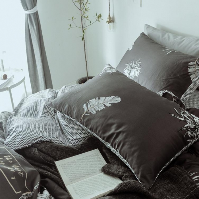 91家纺网 家纺一手货源 找家纺 一米阳光 2019新款绅士简约风套件 摇曳