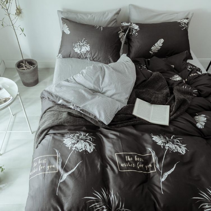 91家纺网 家纺一手货源 找家纺 一米阳光 2019新款绅士简约风套件 摇曳