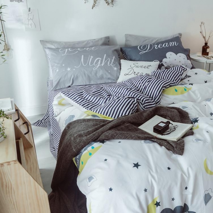 91家纺网 家纺一手货源 找家纺 一米阳光 2019新款绅士简约风套件 云之梦