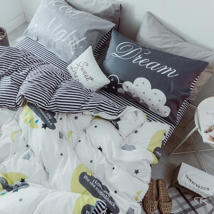 91家纺网 家纺一手货源 找家纺 一米阳光 2019新款绅士简约风套件 云之梦