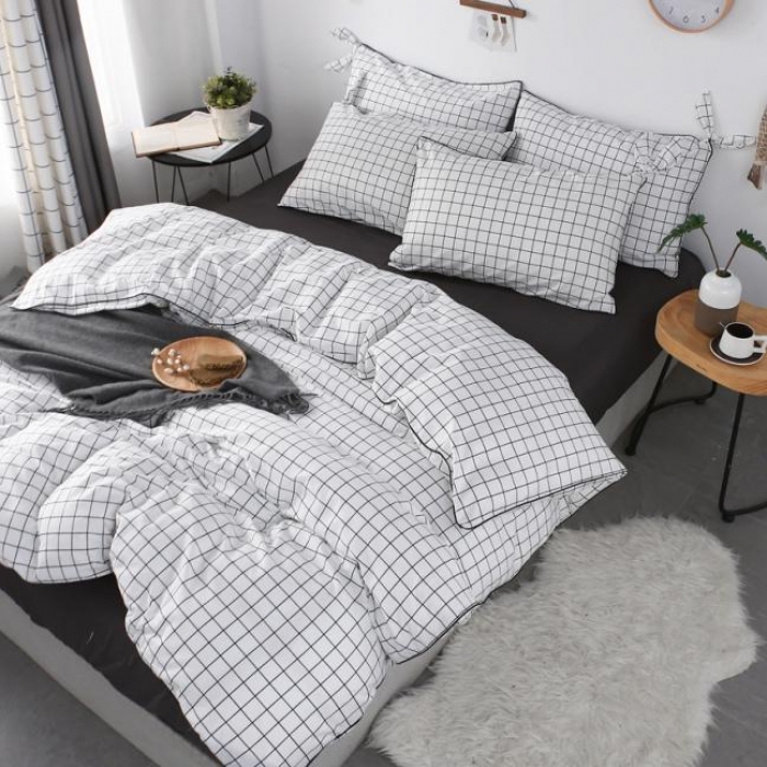 91家纺网 家纺一手货源 找家纺 一米阳光 2019纯棉小清新兔耳朵镶边套件 巴洛克