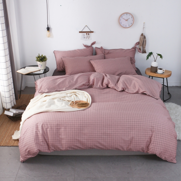 91家纺网 家纺一手货源 找家纺 一米阳光 2019纯棉小清新兔耳朵镶边套件 格艺