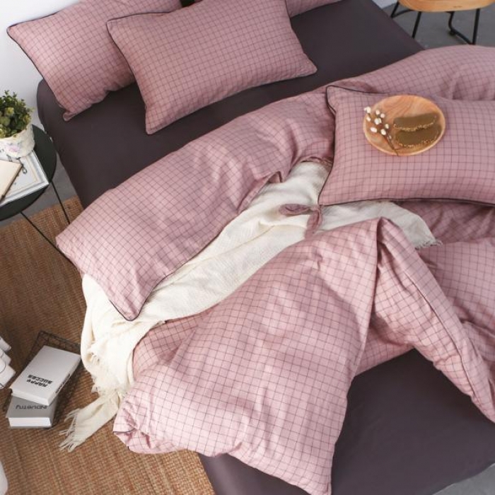 91家纺网 家纺一手货源 找家纺 一米阳光 2019纯棉小清新兔耳朵镶边套件 格艺