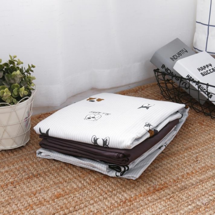 91家纺网 家纺一手货源 找家纺 一米阳光 2019纯棉小清新兔耳朵镶边套件 好朋友