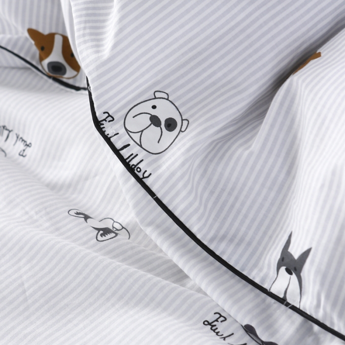 91家纺网 家纺一手货源 找家纺 一米阳光 2019纯棉小清新兔耳朵镶边套件 好朋友