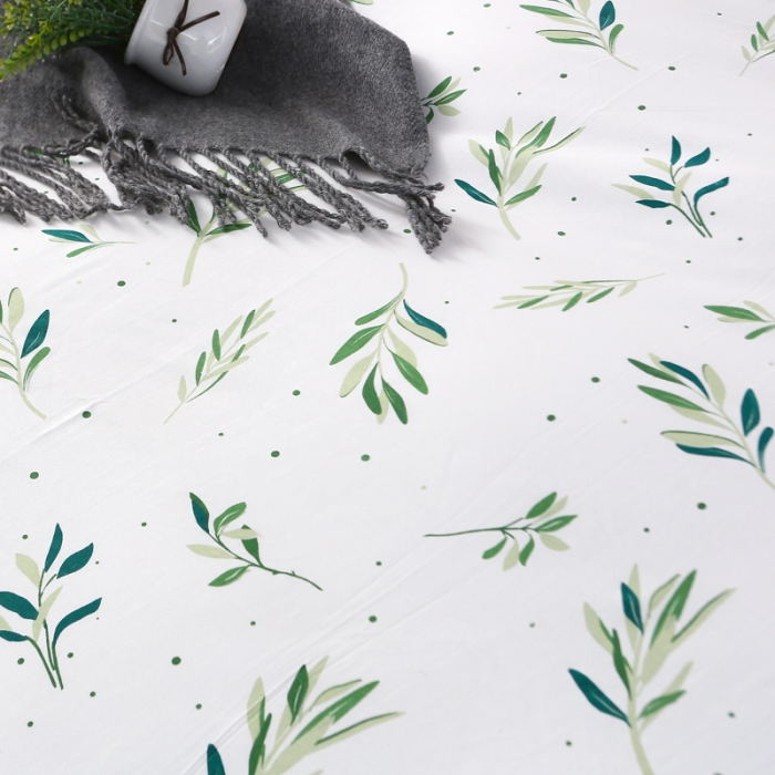 91家纺网 家纺一手货源 找家纺 一米阳光 2019纯棉小清新兔耳朵镶边套件 绿意