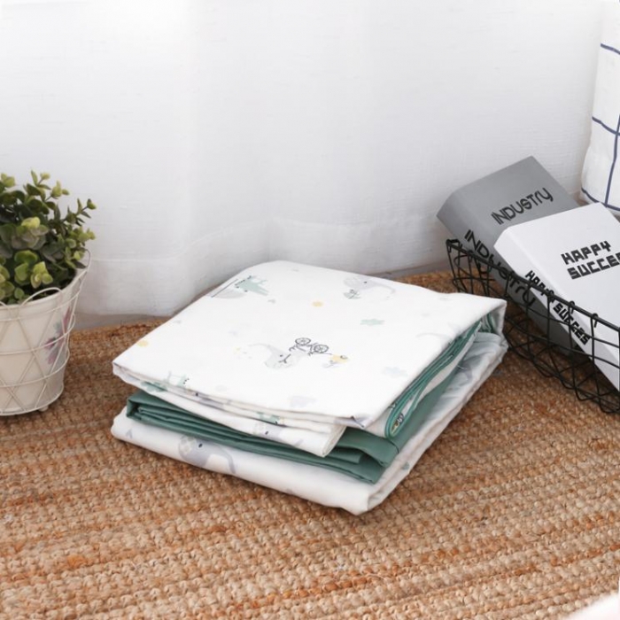 91家纺网 家纺一手货源 找家纺 一米阳光 2019纯棉小清新兔耳朵镶边套件 童心