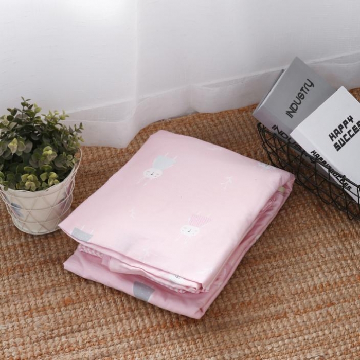 91家纺网 家纺一手货源 找家纺 一米阳光 2019纯棉小清新兔耳朵镶边套件 兔宝宝