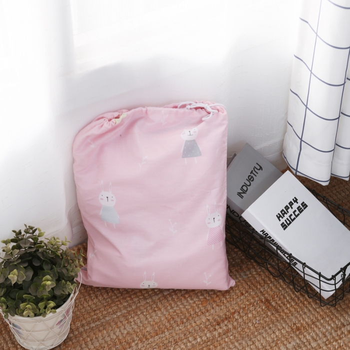 91家纺网 家纺一手货源 找家纺 一米阳光 2019纯棉小清新兔耳朵镶边套件 兔宝宝