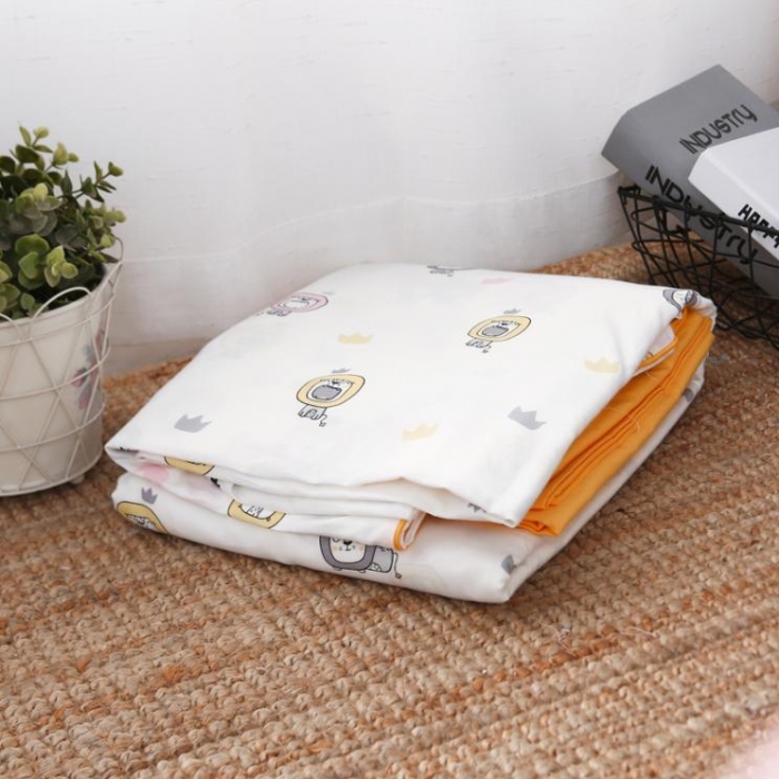 91家纺网 家纺一手货源 找家纺 一米阳光 2019纯棉小清新兔耳朵镶边套件 小狮子