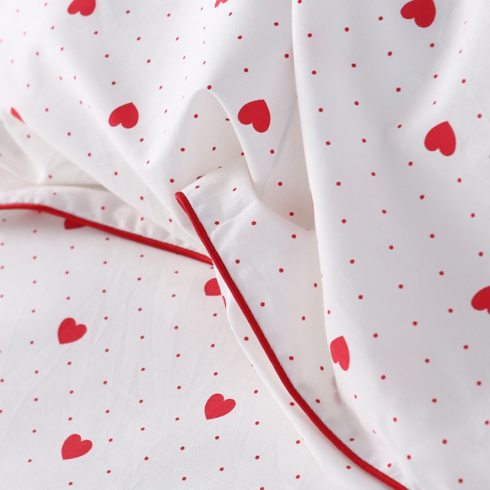 91家纺网 家纺一手货源 找家纺 一米阳光 2019纯棉小清新兔耳朵镶边套件 心动