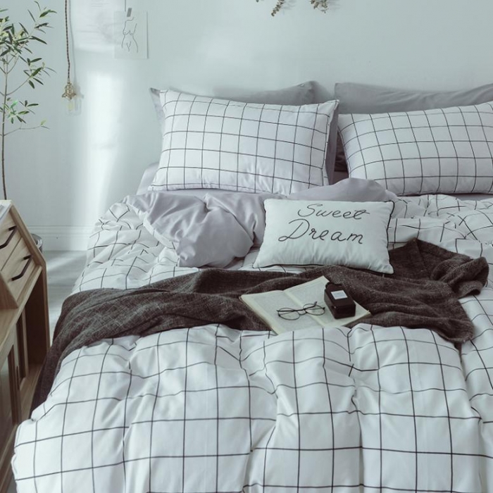 91家纺网 家纺一手货源 找家纺 一米阳光 2019新款绅士简约风套件 冷灰