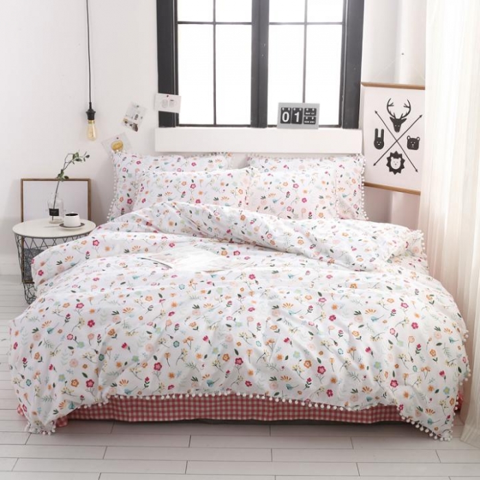 91家纺网 家纺一手货源 找家纺 一米阳光 2019新款球球款套件 春暖花开