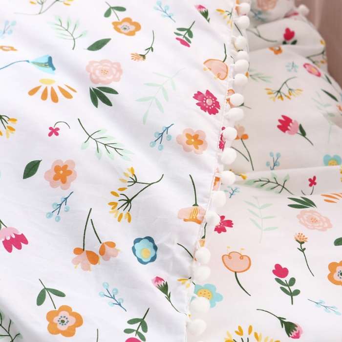 91家纺网 家纺一手货源 找家纺 一米阳光 2019新款球球款套件 春暖花开