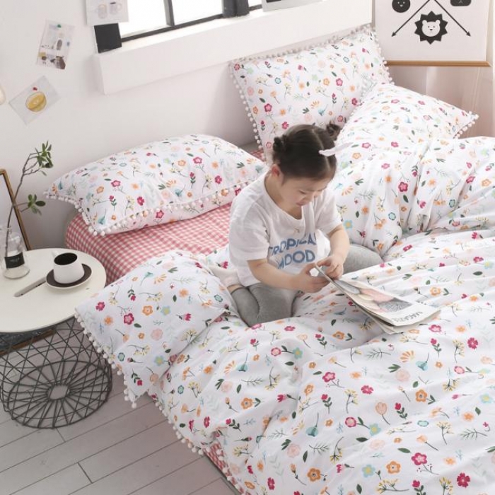 91家纺网 家纺一手货源 找家纺 一米阳光 2019新款球球款套件 春暖花开