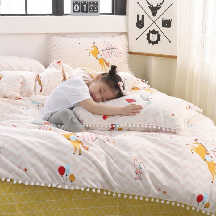 91家纺网 家纺一手货源 找家纺 一米阳光 2019新款球球款套件 马戏团