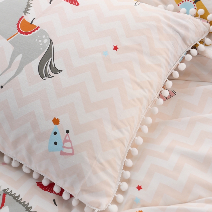 91家纺网 家纺一手货源 找家纺 一米阳光 2019新款球球款套件 马戏团