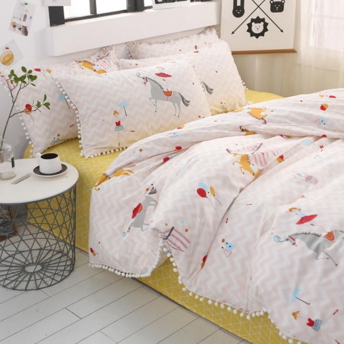 91家纺网 家纺一手货源 找家纺 一米阳光 2019新款球球款套件 马戏团