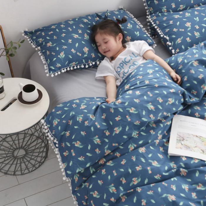 91家纺网 家纺一手货源 找家纺 一米阳光 2019新款球球款套件 山花浪漫