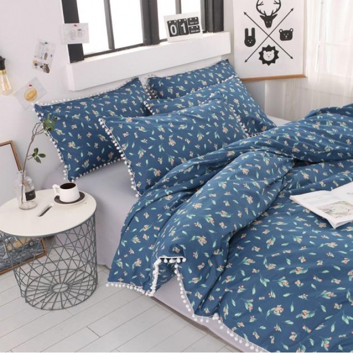 91家纺网 家纺一手货源 找家纺 一米阳光 2019新款球球款套件 山花浪漫