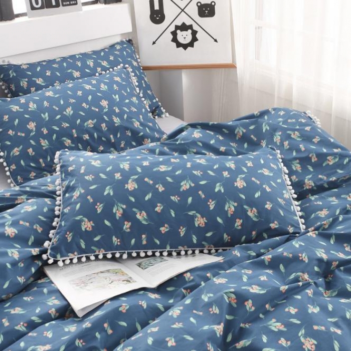 91家纺网 家纺一手货源 找家纺 一米阳光 2019新款球球款套件 山花浪漫