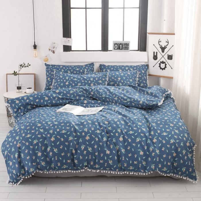 91家纺网 家纺一手货源 找家纺 一米阳光 2019新款球球款套件 山花浪漫