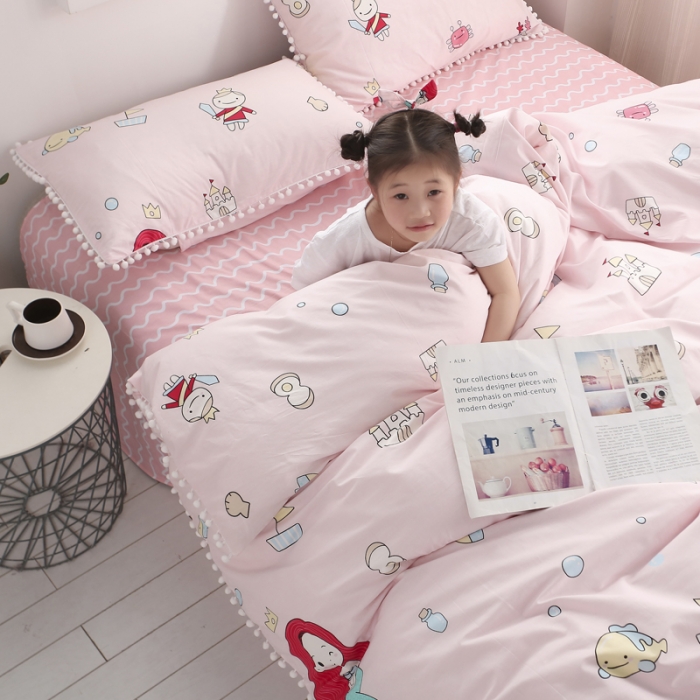 91家纺网 家纺一手货源 找家纺 一米阳光 2019新款球球款套件 鱼美人