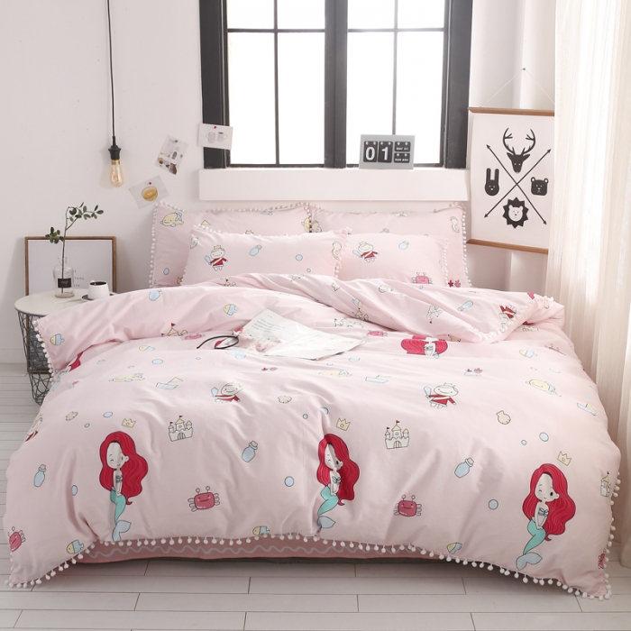 91家纺网 家纺一手货源 找家纺 一米阳光 2019新款球球款套件 鱼美人