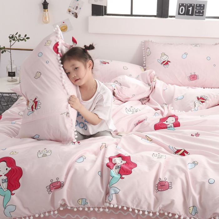 91家纺网 家纺一手货源 找家纺 一米阳光 2019新款球球款套件 鱼美人