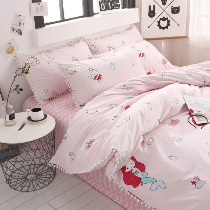 91家纺网 家纺一手货源 找家纺 一米阳光 2019新款球球款套件 鱼美人