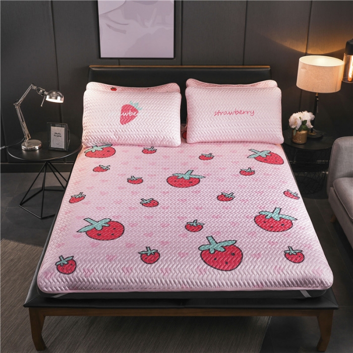 91家纺网 家纺一手货源 找家纺 一米阳光 2019新款冰丝空调软席 草莓小姐