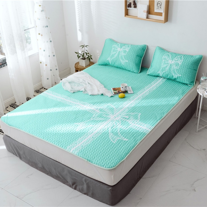 91家纺网 家纺一手货源 找家纺 一米阳光 2019新款冰丝空调软席 蝴蝶结-绿