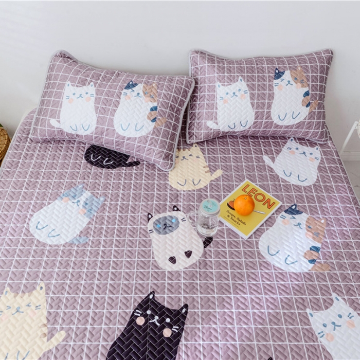 91家纺网 家纺一手货源 找家纺 一米阳光 2019新款冰丝空调软席 猫咪