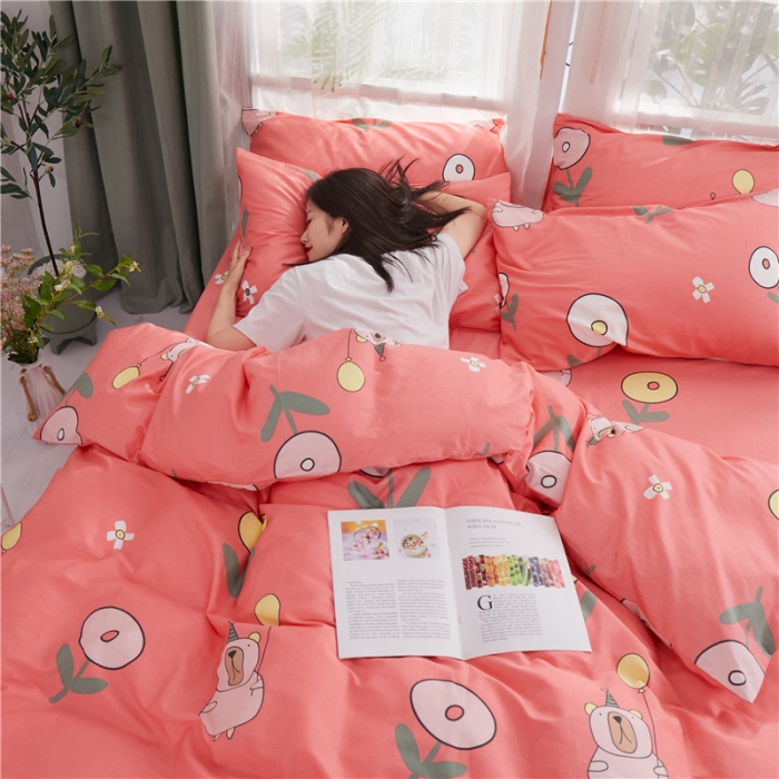 91家纺网 家纺一手货源 找家纺 一米阳光 2019新款泫雅风全棉13070四件套 花趣