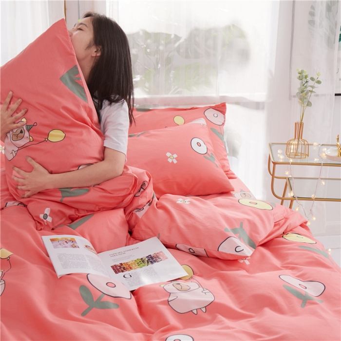 91家纺网 家纺一手货源 找家纺 一米阳光 2019新款泫雅风全棉13070四件套 花趣