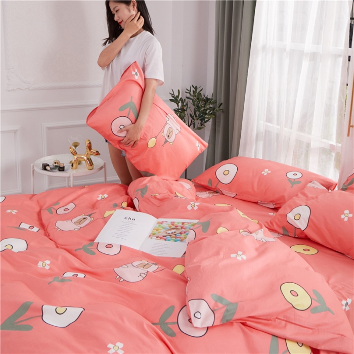 91家纺网 家纺一手货源 找家纺 一米阳光 2019新款泫雅风全棉13070四件套 花趣